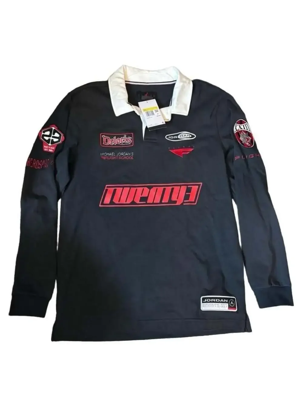 Jordan Essentials Long-Sleeve embroidered Rugby polo.  Size S. New